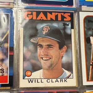 1986 Topps Traded Tiffany #24T Giants Baseball Card with Orange and Black